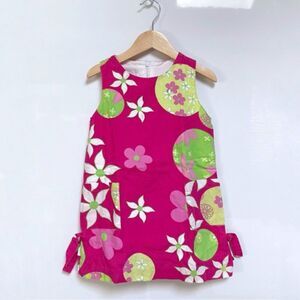 Corky’s Kids Floral Dress 4T Girls 100% Cotton Retro Mod Print Summer
